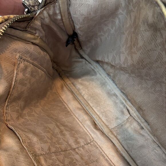 Michael Kors Bag Purse Crossbody Handbag Snake Print Leather Pocketbook - Picture 14 of 16